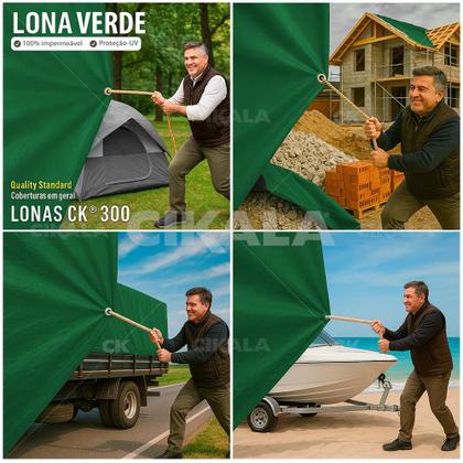 Imagem de Lona CK300 Verde 9x8 Metros Polietileno