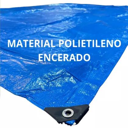 Imagem de Lona Cobertura Impermeavel Toldo Azul 3x5 100g + Corda 10Mts