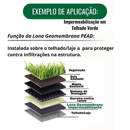 Imagem de Lona Geomembrana PEAD 0,5mm 10x7 Para Tanque Peixe Lago 500 Micras