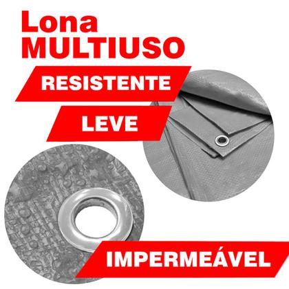 Imagem de Lona Impermeável 300 Micras Cobertura Multiuso 3x2 Metros Cinza