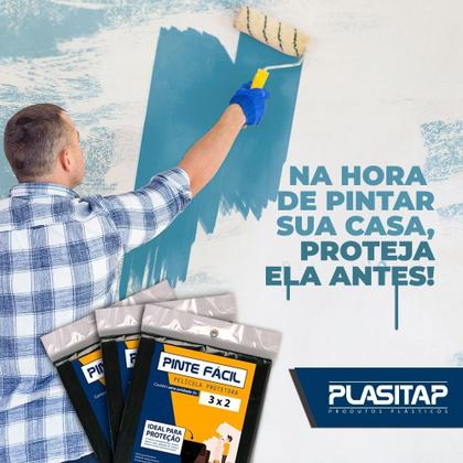 Imagem de Lona Multiuso Preta 3x2mt Proteção Lona Pintura Móveis Pisos