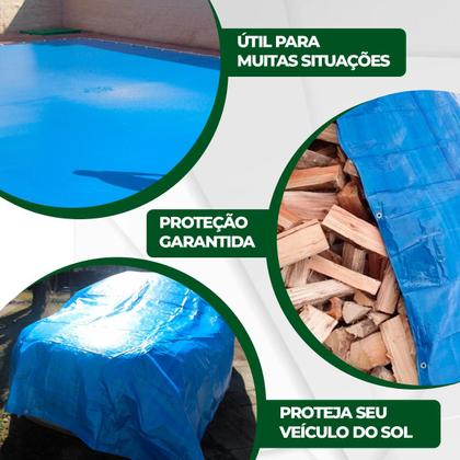 Imagem de Lona Para Garagem Toldo Plástica 4x3 Metros Resistente Piscina Multiuso + 10m Corda