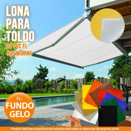 Imagem de Lona Para Toldo Ou Cortina Verde 6x2 Metros Pvc Vinil Espessura 500 Micras Fl Fundo Gelo Não Passa Luz