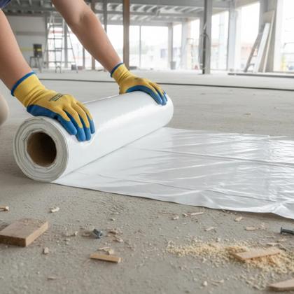 Imagem de Lona Plástica Branco Construção Reforma Obra Grossa 4m X 5 M
