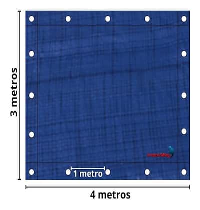 Imagem de Lona Plastica Encerado 4x3 Azul Multiuso Impermeavel