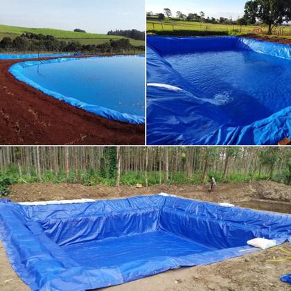 Imagem de Lona Plástica Impermeável 180 Micras Multiuso 4x4 Azul e Blackout