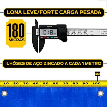 Imagem de Lona Plástica Impermeável 180 Micras Multiuso 4x4 Azul e Blackout