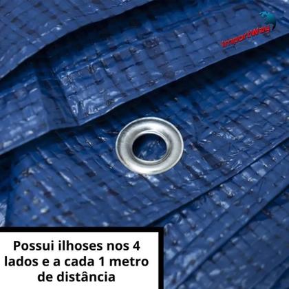 Imagem de Lona Plástica Impermeável 3 x 2 Metros Azul 300 Micras Mais Resistente