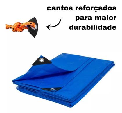 Imagem de Lona Plástica Impermeável 3 x 2 Metros Azul 300 Micras Mais Resistente