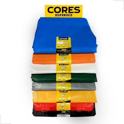 Imagem de Lona Plástica Impermeável 300 Micras 10x12 Várias Cores