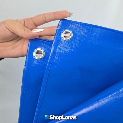 Imagem de Lona Polietileno - 10x3,5 Azul Shoplonas510 Multiuso Impermeável