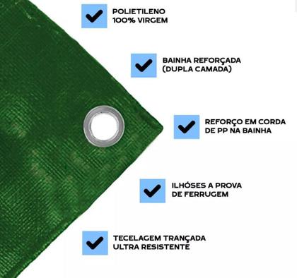 Imagem de Lona Polietileno 10X8 Grossa 300 Micras Multiuso Impermeável