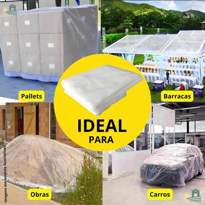 Imagem de Lona Reforma 8x4 Proteção Transparente Cobertura