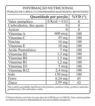 Imagem de Longivit Vitaminico e Mineral Mastigável Com 30Cp - Cifarma
