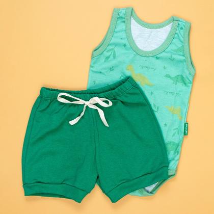 Imagem de Look Bebê Verão Regata Estampada e Shorts 100% Algodão