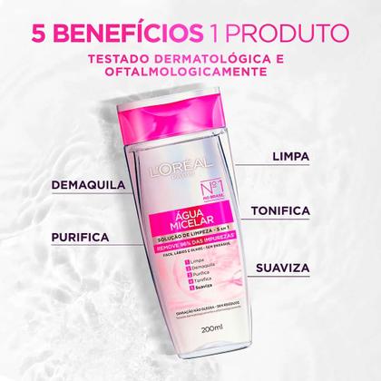 Imagem de LOréal Paris Kit  Água Micelar 5 em 1 200ml + Sérum Facial Antirrugas Noturno Retinol 30ml + Primer Blur Mágico 27g