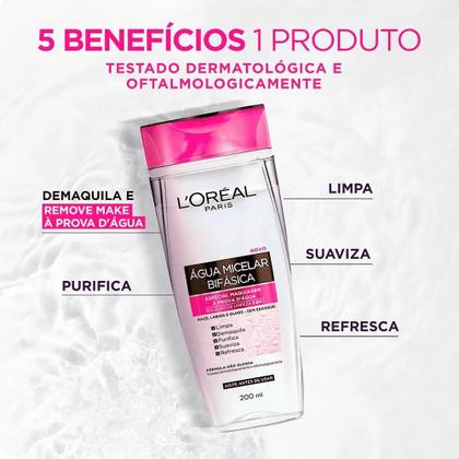 Imagem de LOréal Paris + Maybelline Kit - Água Micelar Bifásica 5 em 1 200ml + Primer Blur Mágico 27g + Máscara de Cílios Lash Sensational Sky High