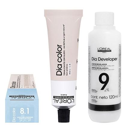 Imagem de Loreal Tonalizante Dia Color 8.1 Louro Claro Acinzentado 60g Rev. 9 vol.