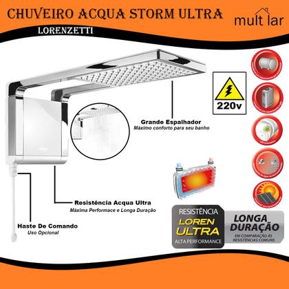 Imagem de Lorenzetti Acqua Storm Ultra  220v 7800w Mod.7510057 Branco e Cromado