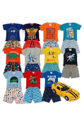 Imagem de Lote 10 Peças Roupa Infantil Verão Criança Menino e Carrinhos