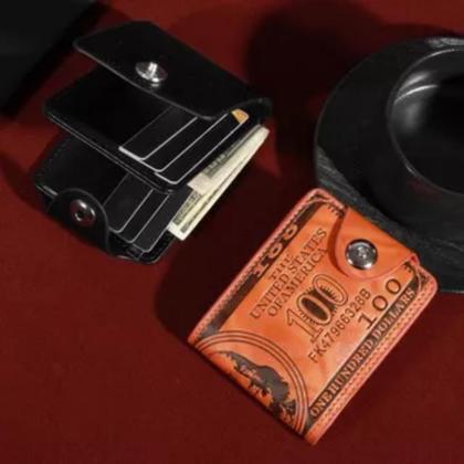 Imagem de LOTE 100 CARTEIRAS DÓLAR MASCULINA COURO LEGÍTMO COWBOY TRAVA COUNTRY Cor:Preto COR:PRETO