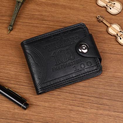 Imagem de LOTE 100 CARTEIRAS DÓLAR MASCULINA COURO LEGÍTMO COWBOY TRAVA COUNTRY Cor:Preto COR:PRETO