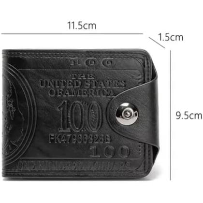 Imagem de LOTE 100 CARTEIRAS DÓLAR MASCULINA COURO LEGÍTMO COWBOY TRAVA COUNTRY Cor:Preto