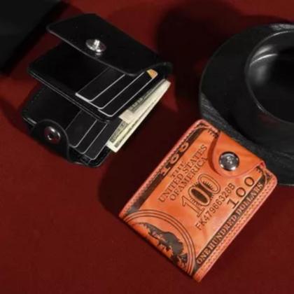 Imagem de LOTE 100 CARTEIRAS DÓLAR MASCULINA COURO LEGÍTMO COWBOY TRAVA COUNTRY Cor:Preto