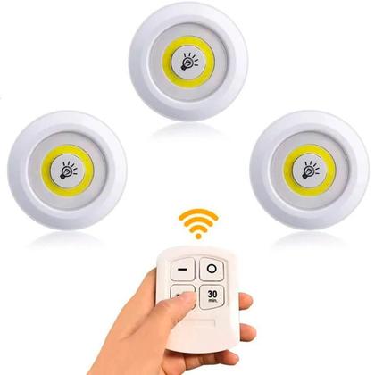 Imagem de Lote 3 Luminárias Spots Led Sem Fio Inclui Controle Remoto