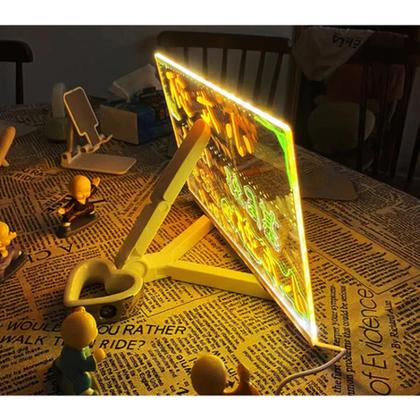 Imagem de Lousa Acrílica Led com Caneta Quadro Mesa Anotações