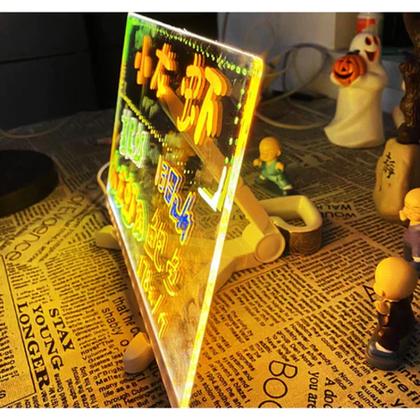 Imagem de Lousa Acrílica Led com Caneta Quadro Mesa Anotações