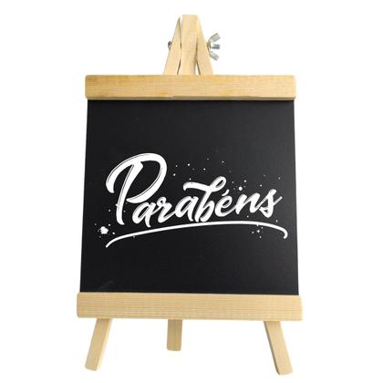 Imagem de Lousa Cavalete Madeira Porta Recados Restaurante 27x16cm