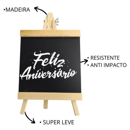 Imagem de Lousa Cavalete Madeira Porta Recados Restaurante 27x16cm