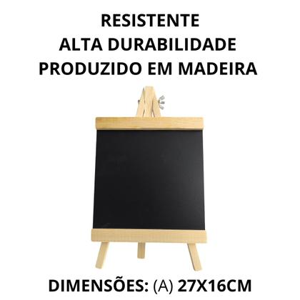 Imagem de Lousa Cavalete Madeira Porta Recados Restaurante 27x16cm