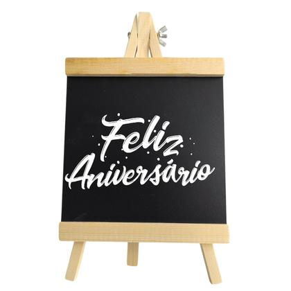 Imagem de Lousa Cavalete Madeira Porta Recados Restaurante 27x16cm