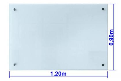 Imagem de Lousa De Vidro Quadro Branco 1,50 X 1,20 C/ Suporte E Kit