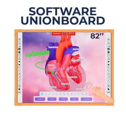 Imagem de Lousa digital unionboard color laranja 82 polegadas