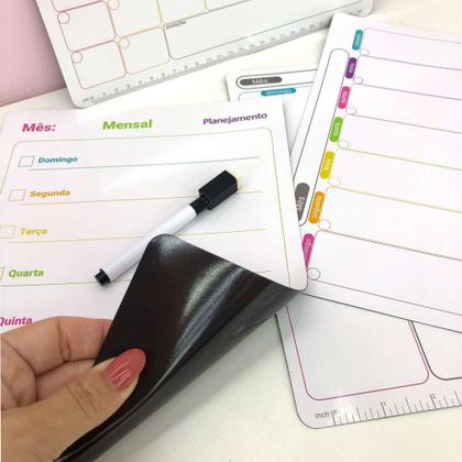 Imagem de Lousa Imã Planner Mensal Magnético com Caneta P/ Geladeira