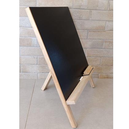 Imagem de Lousa Infantil Cavalete Tripé Preta Quadro Negro 45x65 cm c/ Suporte para Apagador e Giz Gv Office