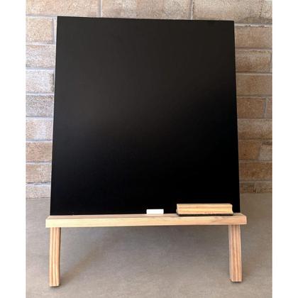 Imagem de Lousa Infantil Cavalete Tripé Preta Quadro Negro 45x65 cm c/ Suporte para Apagador e Giz Gv Office
