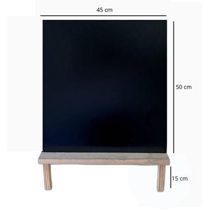 Imagem de Lousa Infantil Cavalete Tripé Preta Quadro Negro 45x65 cm c/ Suporte para Apagador e Giz Gv Office
