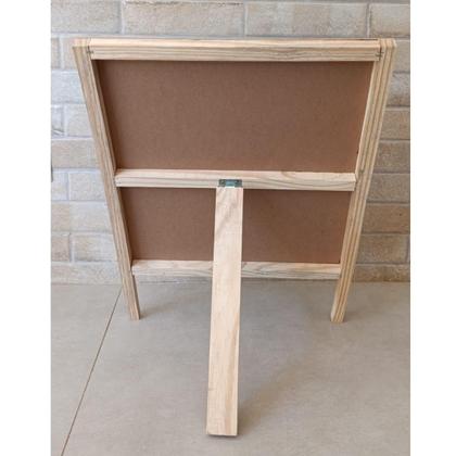 Imagem de Lousa Infantil Cavalete Tripé Preta Quadro Negro 45x65 cm c/ Suporte para Apagador e Giz Gv Office