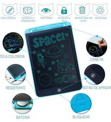 Imagem de Lousa Mágica Infantil para Criança Digital Tablet Tela LCD 8,5 Polegadas Grande com Caneta Escrever Desenhar Pintar