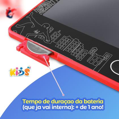 Imagem de Lousa Mágica LED homem aranha infantil tablet LCD + Caneta educativa menino vermelho criança