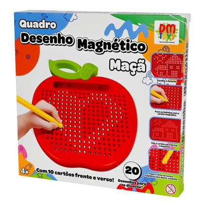Imagem de Lousa Mágica Magnética Maçã Infantil Com Caneta E Cartões De Desenho Frente E Verso