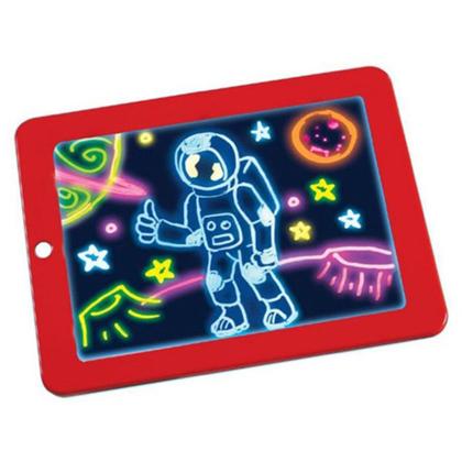 Imagem de Lousa Magica Tablet Magic Led Canetinhas Coloridas Neon 3d