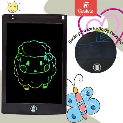 Imagem de Lousa Mágica Tela Lcd Tablet Infantil Escrever Desenhar Preto Castela