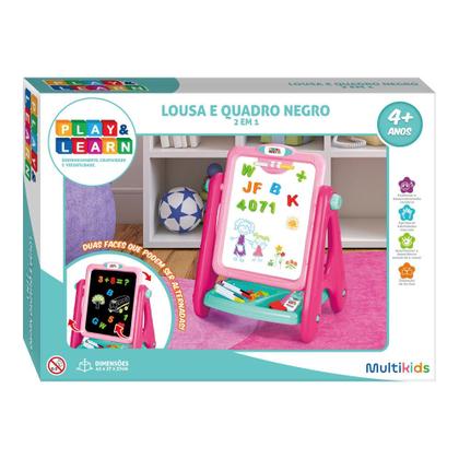 Imagem de Lousa Magnética e Quadro Negro Play e Learn 2 em 1 Multikids - BR1767
