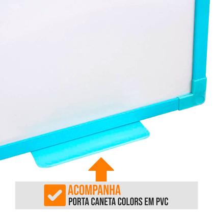 Imagem de Lousa Quadro Branco 40x30cm Moldura Soft Colors Colorido Com Caneta