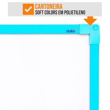 Imagem de Lousa Quadro Branco 40x30cm Moldura Soft Colors Colorido Com Caneta